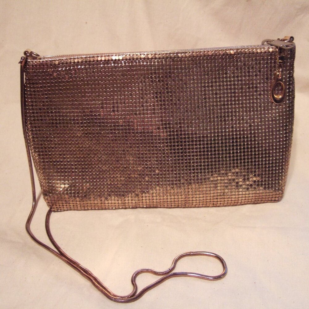 VINTAGE GOLD MESH CROSSBODY EVENING BAG